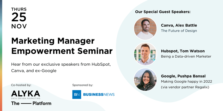 Marketing Manager Empowerment Seminar - Speakers from HubSpot, Canva and former-Google